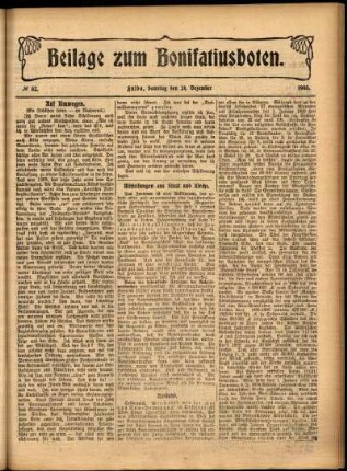 Zweite Ausgabe vom Sonntag, den 24. Dezember 1905.
