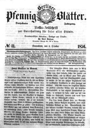 No. 41, Sonnabend, den 4. Oktober