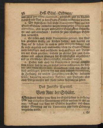 Das Zwölffte Capittel. Vom Amt der Schüler.