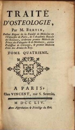 Traité d'Osteologie, 4