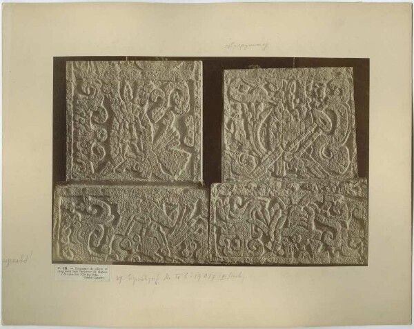 "Fragments of pillars and capitals from the interior of the castillo."