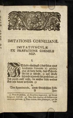 1-31, Imitationes Cornelianae. Imitativncvlae Ex Praefatione Cornelii Nep. I. Imitationes Ex Miltiadis.