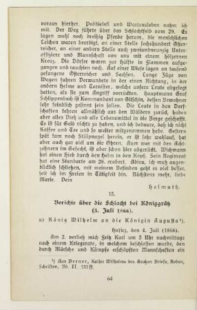 15. Berichte über die Schlacht bei Königgrätz (3. Juli 1866)