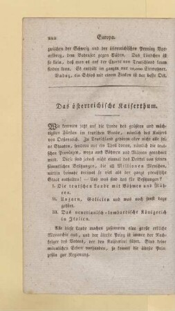 Das oesterreichische Kaiserthum