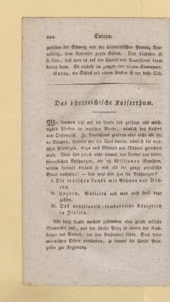 Das oesterreichische Kaiserthum