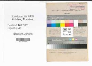 Entnazifizierung Johann Breidohr , geb. 30.11.1885 (Kaufmann)