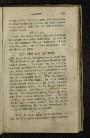 Ehrlichkeit und Edelmuth.