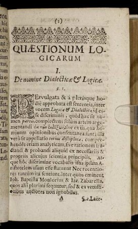 Quæstio I. - Quæstio VII.