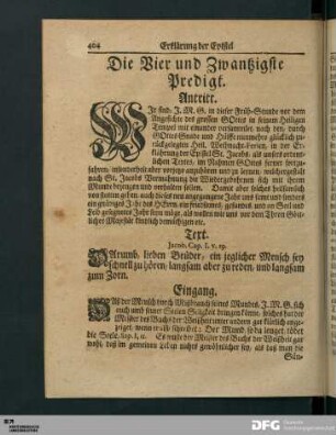 Die Vier und Zwantzigste Predigt.