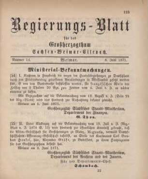Nr. 14 : 8. Juni 1871