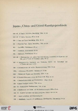 Japan-, China- und Orient-Kunstgegenstände (Nr. 346-375)