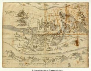 Beschießung der Stadt Kalmar in Schweden