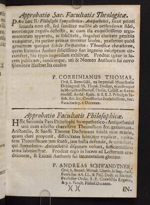 5r, Approbatio Facultatis Philosophicae