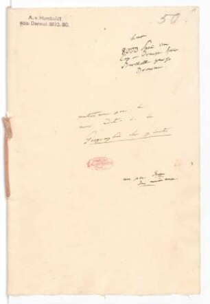 Matériaux pour la nouv. edit. de la "Géographie des plantes".