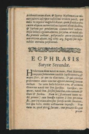 Ecphrasis Satyrae Secundae.