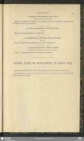Signing Judge Of Supplement To Group XVII