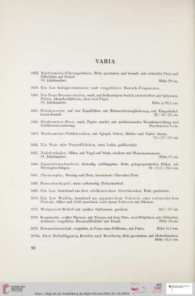 Varia (Nr. 1458 - 1526)