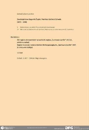 Registerdruck des niedersorbischen Kirchengesangbuchs „Duchowne kjarliže“ (4. erneuerte Auflage)