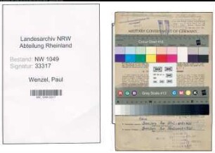 Entnazifizierung Paul Wenzel , geb. 25.08.1910 (Heizer)