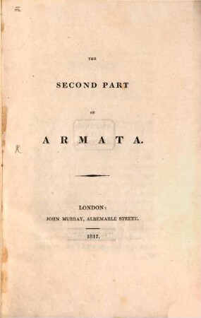 Armata : a fragment, 2. The second part of Armata