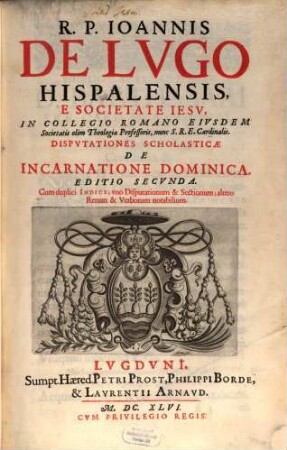 Disputationes scholasticae de incarnatione dominica