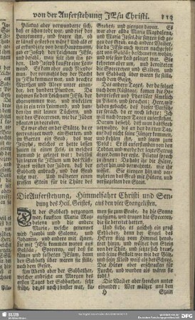 Die Auferstehung, Himmelfahrt Christo und Sendung des Heil. Geistes, aus den vier Evangelisten