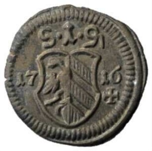 Fundmünze, Pfennig (einseitig), 1716