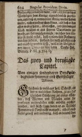Das zwey und dreyßigste Capitel. Von einigen sonderbaren Denckwürdigkeiten frommer und Gottseeliger Witwen.