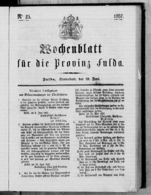 Nr. 25, Ausgabe vom 20. Juni 1857