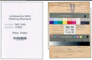 Entnazifizierung Walter Reiss , geb. 28.08.1917 ()