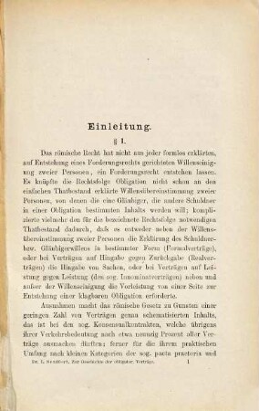 Zur Geschichte der obligatorischen Verträge : dogmengeschichtliche Untersuchungen