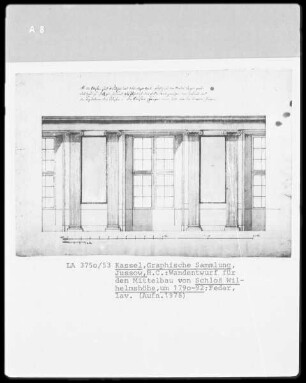 Kassel & Schloß Wilhelmshöhe & Mittelbau & Wand