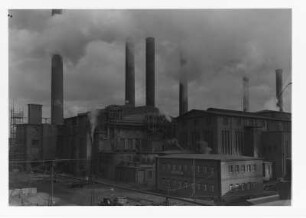 Industrie-Kraftwerk. Kesselhaus I, Maschinenhaus und Verwaltungsgebäude : Lauta (Niederlausitz). Industrie-Kraftwerk. Kesselhaus I, Maschinenhaus und Verwaltungsgebäude