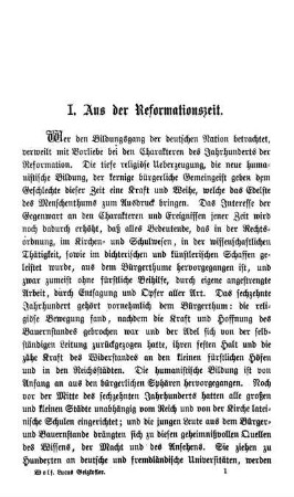 I Aus der Reformationszeit.