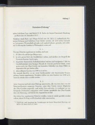 Anhang I Notariats-Ordnung