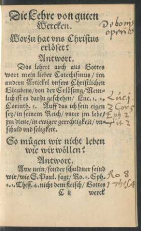 Die Lehre von guten Wercken.