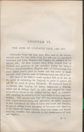 Chapter VI. The Sons Of Gustavus Vasa, 1560-1611.