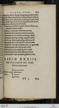 Liber XXXIII De Piscibus Et Ichthyographia