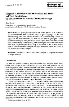 Magnetic anomalies of the African Red Sea Shelf and their implications for the anomalies of Atlantic continental margin