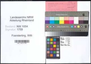 Entnazifizierung Willi Foersterling , geb. 03.09.1896 (Schauspieler)