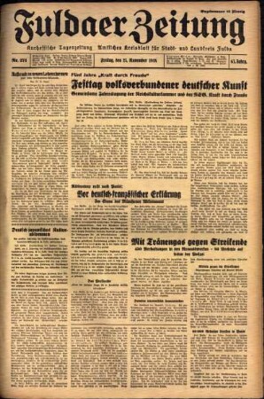 Ausgabe vom Freitag, den 25. November 1938.