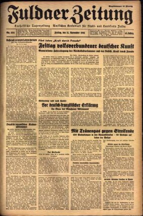 Ausgabe vom Freitag, den 25. November 1938.