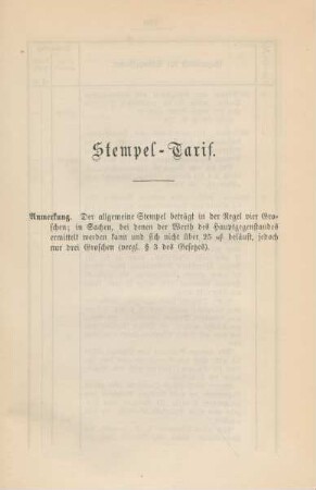 Stempel-Tarif.