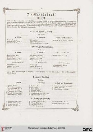 Die Ausschußwahl für 1861