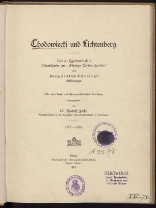 Chodowiecki und Lichtenberg : Daniel Chodowiecki's Monatskupfer zum 'Göttinger Taschen-Calender' nebst Georg Christoph Lichtenberg's Erklärungen ; 1778-1783