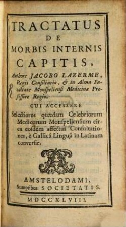 Tractatus de morbis internis capitis