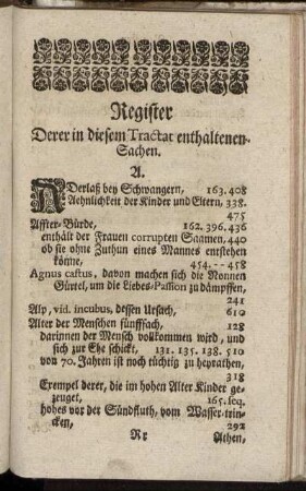 Register Derer in diesem Tractat enthaltenen Sachen.