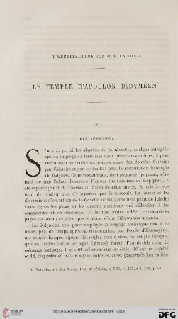 2. Pér. 14.1876: Le temple d'Apollon didyméen, [3] : l'architecture ionique en Ionie