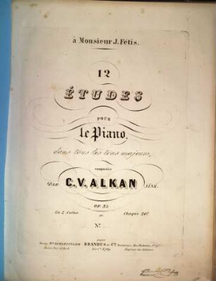 12 études pour le piano : dans tous les tons majeurs ; op. 35 ; en 2 suites. 2