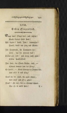 XVIII. Erstes Siegeslied.